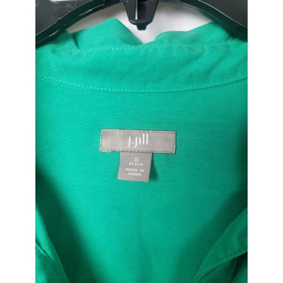 J.Jill Women Long Sleeve Roll-tab Sleeve Banana Leaf Color Size S Front Pocket - Picture 3 of 7